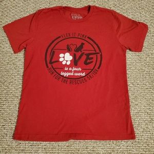 Women's Flex It Pink, Love Is A Four Legged Word Tshirt